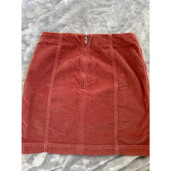 Free People Size 0 Modern Femme Corduroy Zip Up The Back Mini Skirt - Picture 6 of 6